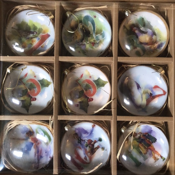 Collectible Trimsetter The 12 Days of Christmas Glass Ornament Set - Picture 2 of 4